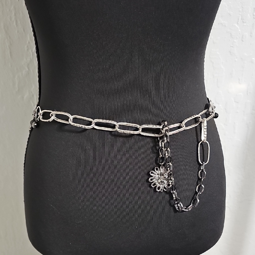 Chico's Mixed Metals Decorative Chain Waist Belt - Picture 6 of 12